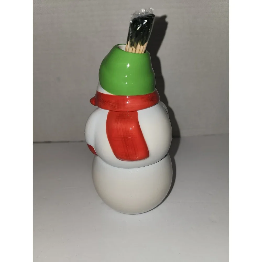Hallmark Salt‎ Pepper and Toothpick Holder Snowman Table Accent Christmas